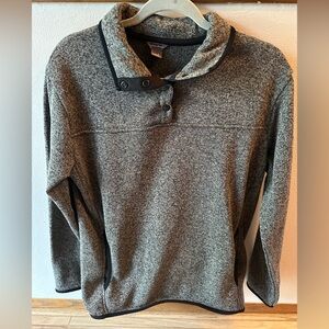 Women’s Eddie Bauer Charcoal Sweater with Button Collar